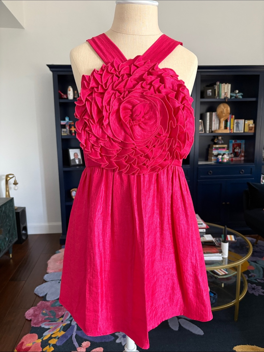 Alexia Admor Hot Pink Rosette Halter Dress size S